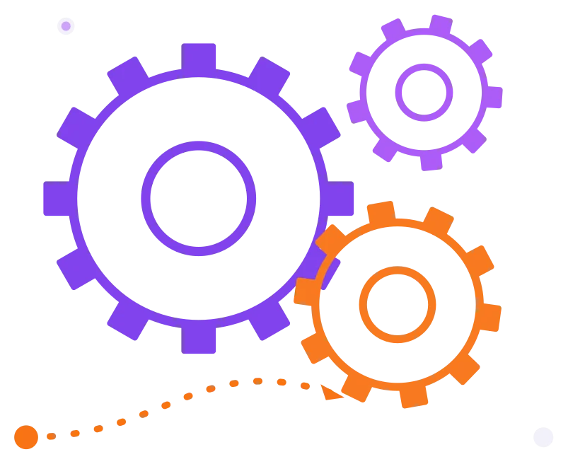 Automatización de procesos - engranajes conectados