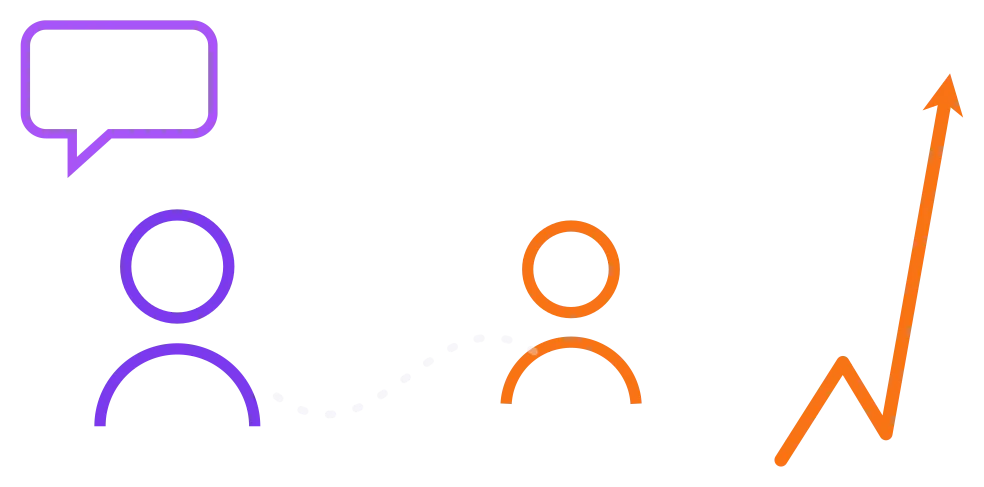Mentorías y acompañamiento - dos personas y crecimiento